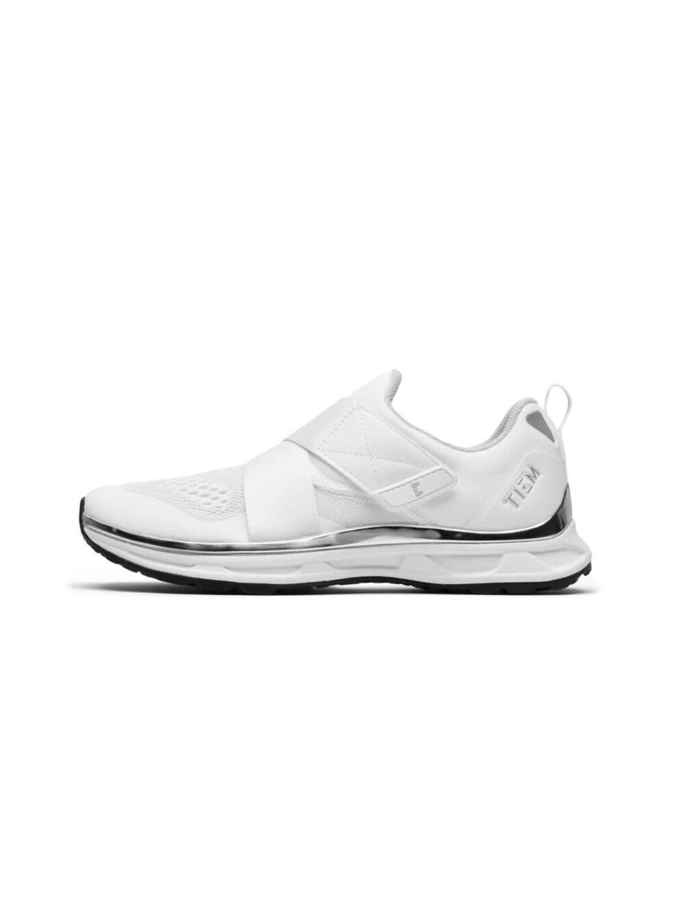 TIEM Slipstream Indoor Cycling Shoes White & Silver Size 9.5 Cleats Included